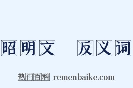 昭明文選反义词是什么意思的图片